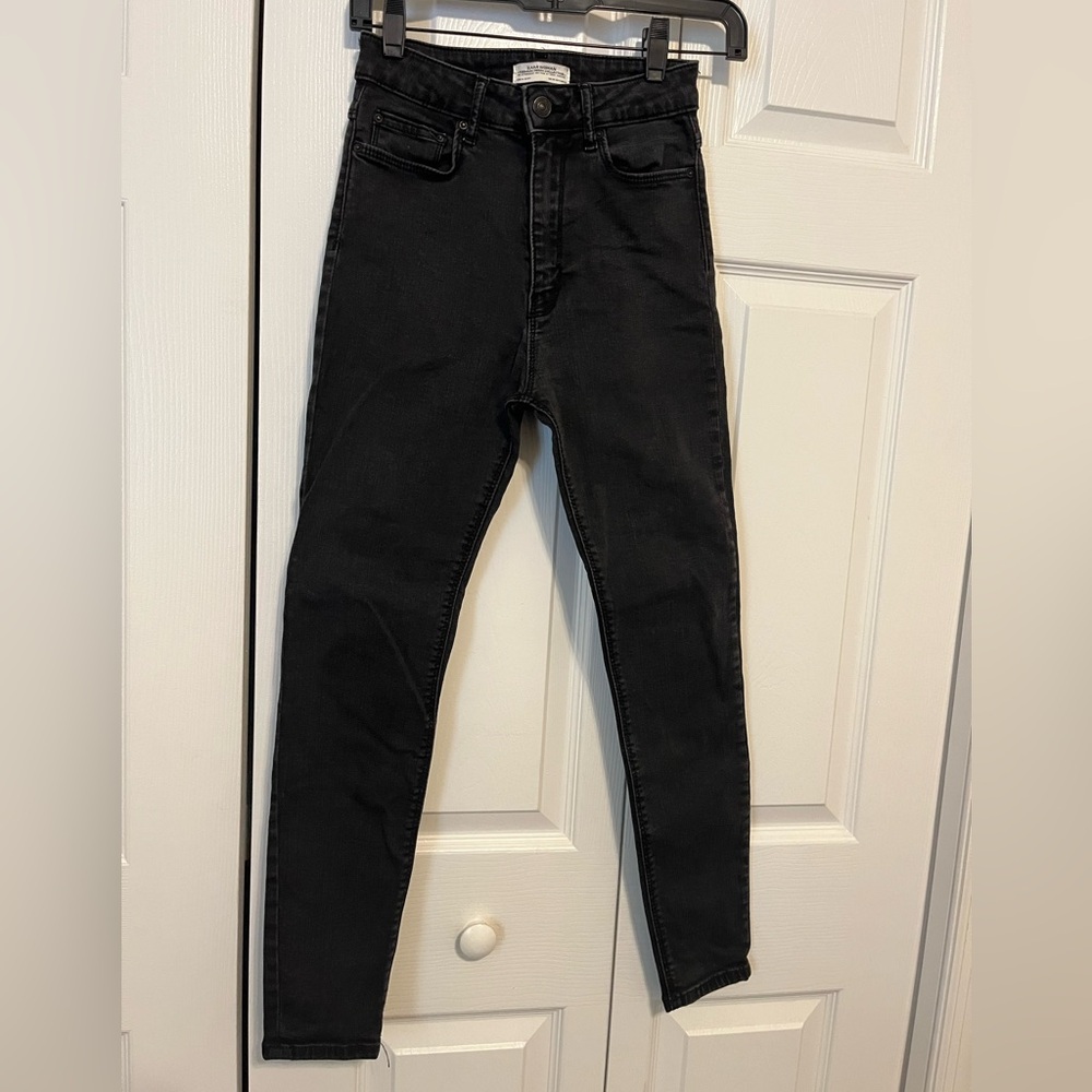 Zara Dark Grey High Rise Skinny Jeans